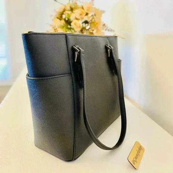 Michael Kors Charlotte Top Zip Tote shoulder bag black - Picture 5 of 10